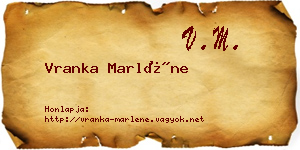 Vranka Marléne névjegykártya